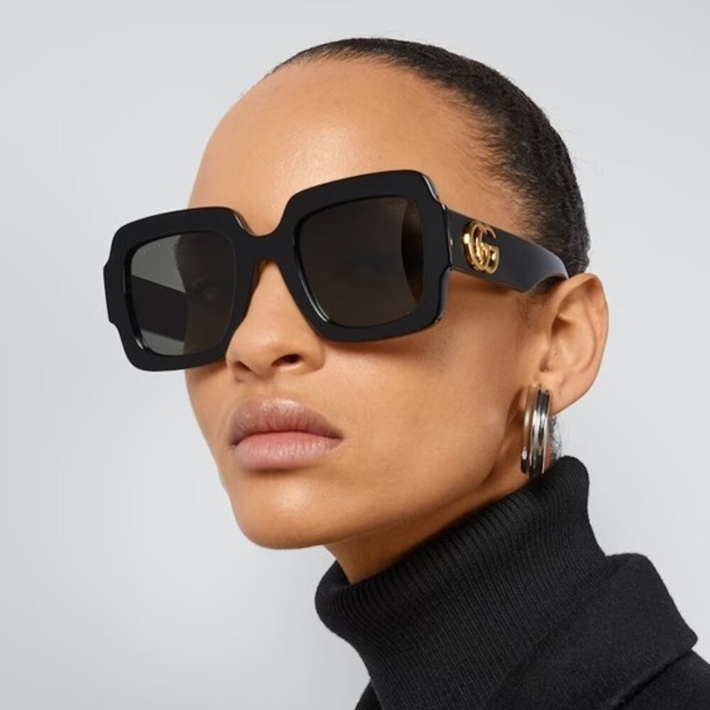 Gucci Women Sunglasses Black Grey Square GG1547S 001 BRAND NEW - Picture 8 of 8